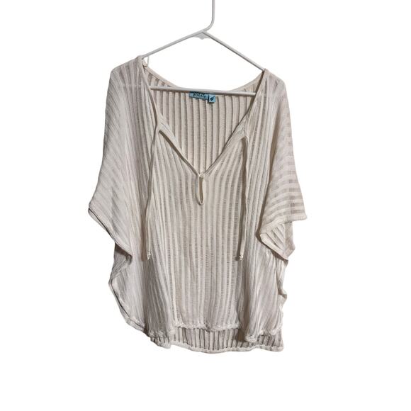 Goddis Knits White Lightweight Beachy Cover Up Top Size Medium Large - Picture 1 of 4